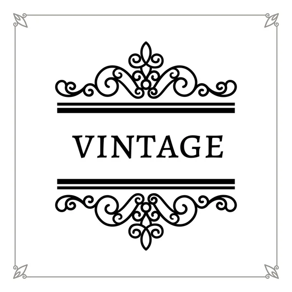 Vintage calligraphic vignette on white — Stock Vector