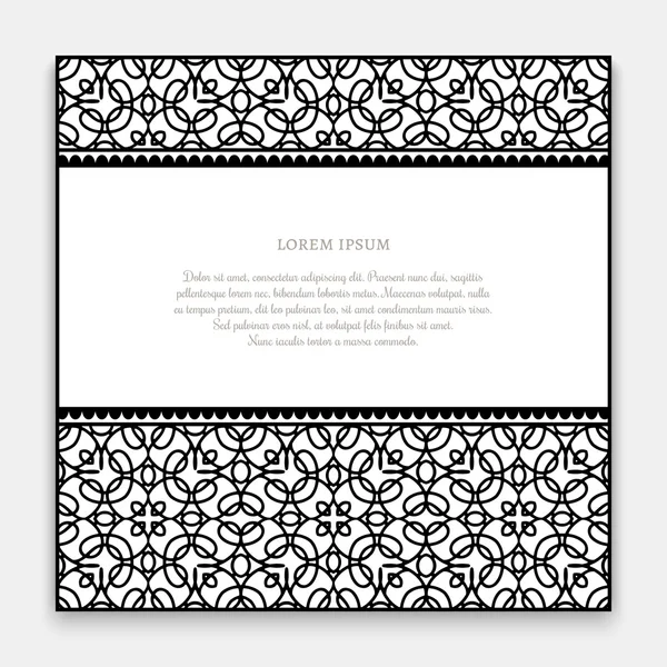 Black and white border card — Stock Vector