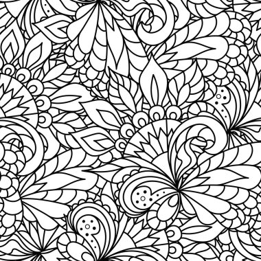 Boyama kitabı için seamless modeli siyah beyaz