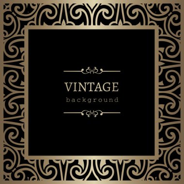 Siyah kare altın çerçeve