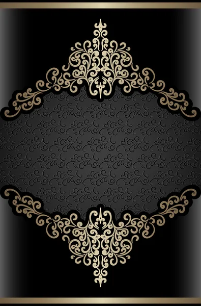 Vintage gold background, ornamental frame — Stock Vector