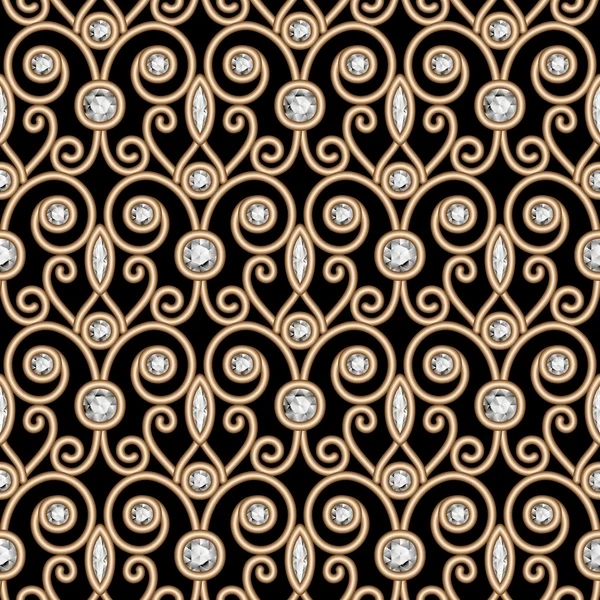 Gold diamond pattern — Stock Vector