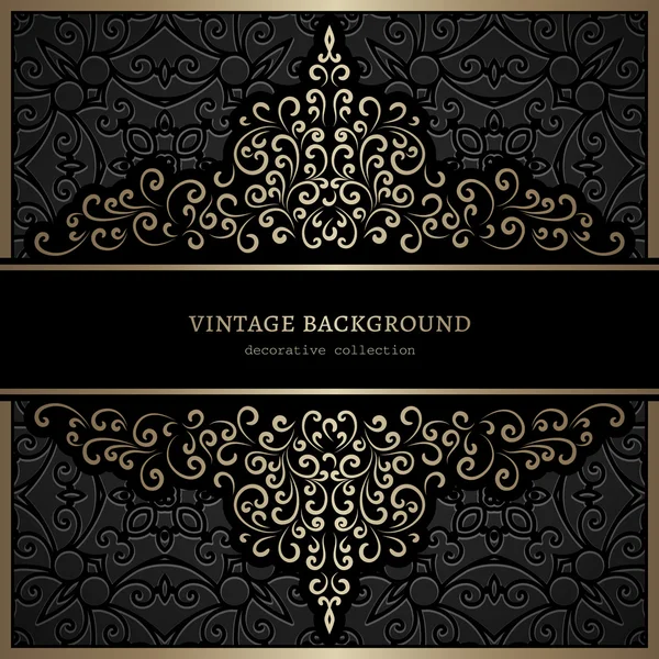 Oro vintage y fondo negro — Vector de stock