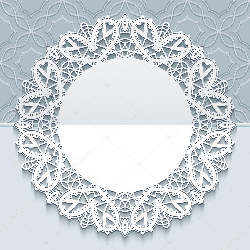 Handmade lace greeting card template