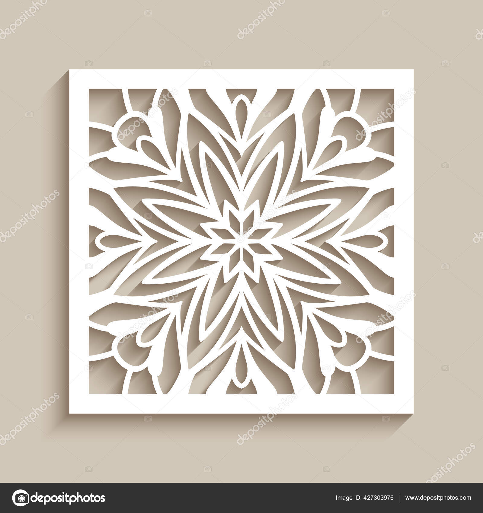 빈티지 레이스 장식에 배경에 장식을 꽃무늬가 네모꼴 레이저 절단이나 조각을 스톡 벡터 - ©magenta10 427303976, image size:1600x1700