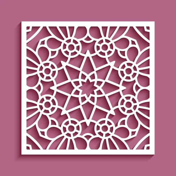 Centrino Quadrato Pizzo Decorazione Carta Tagliata Motivo Vintage Piastrelle Decorative Illustrazioni Stock Royalty Free