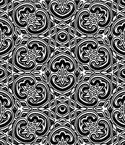 Black and white curly pattern — Stock Vector