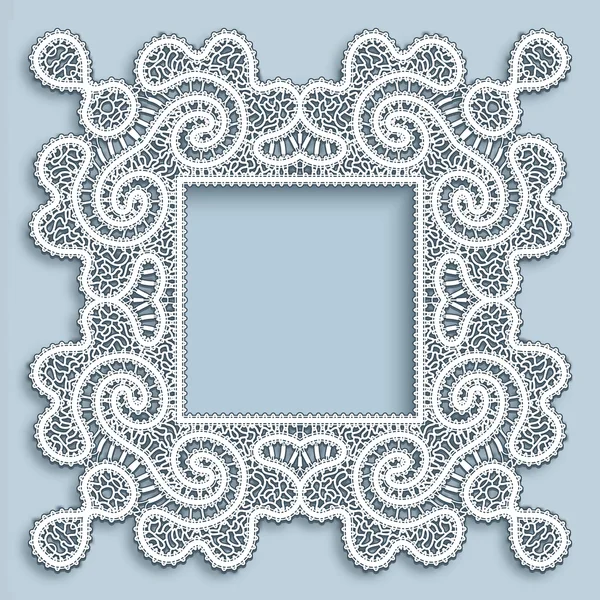 Fyrkantiga tatting lace ram — Stock vektor