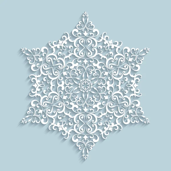 Copo de nieve de encaje de papel — Vector de stock