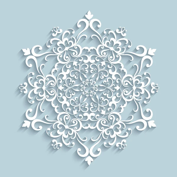 Paper lace snowflake — Stock Vector