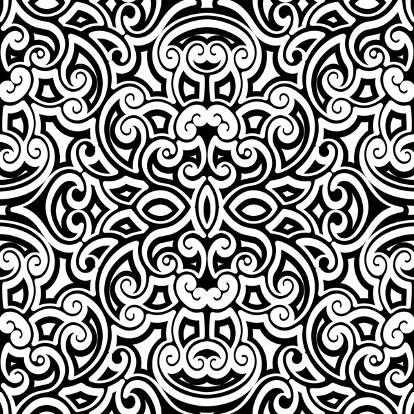 Patrón rizado blanco y negro — Archivo Imágenes Vectoriales