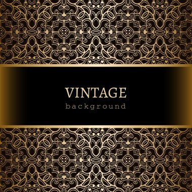 Dantel sınırları ile Vintage altın çerçeve