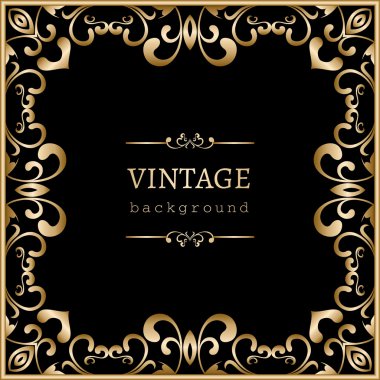 Siyah kare altın çerçeve