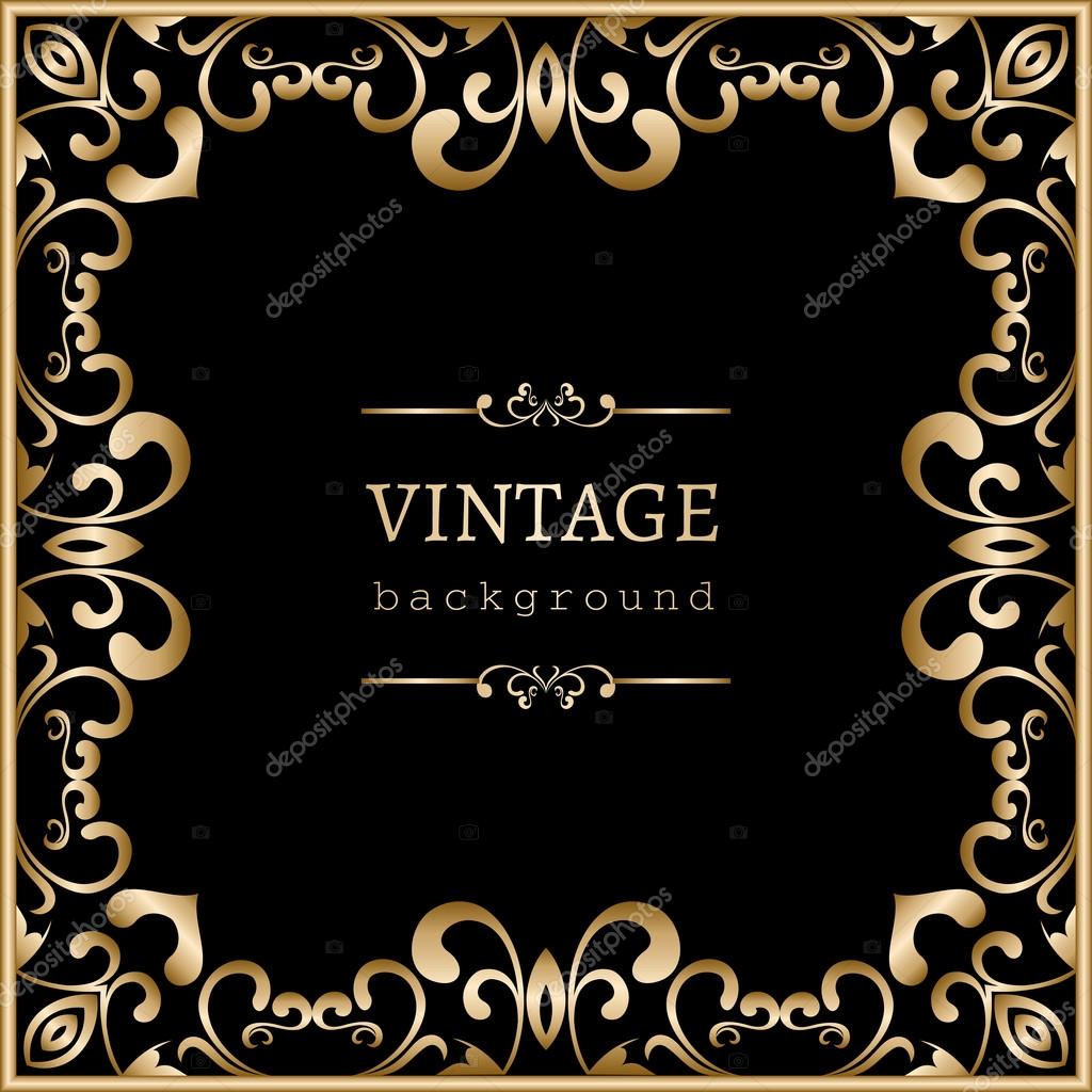 Square Gold Frame On Black Stock Vector Magenta10 63211385 Square Gold Frame On Black Stock Vector