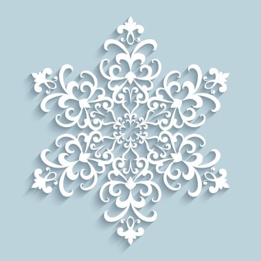Paper lace snowflake clipart