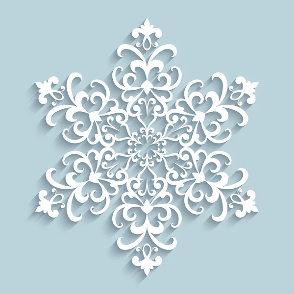 Copo de nieve de encaje de papel — Vector de stock