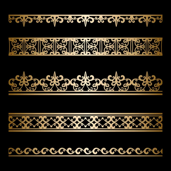 Gold border set — Stock Vector