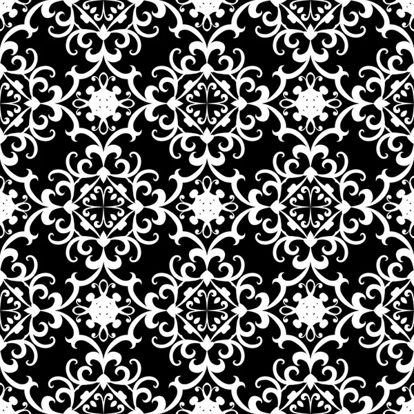 Preto e branco padrão swirly — Vetor de Stock