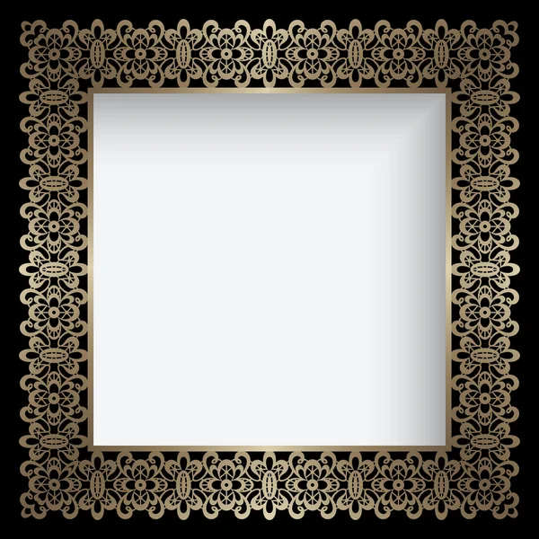 Vierkante gouden kant frame — Stockvector