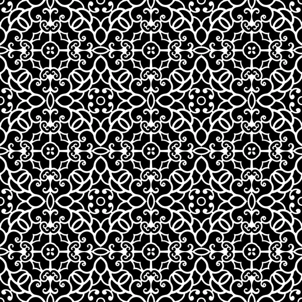 Černé a bílé krajky pattern — Stockový vektor