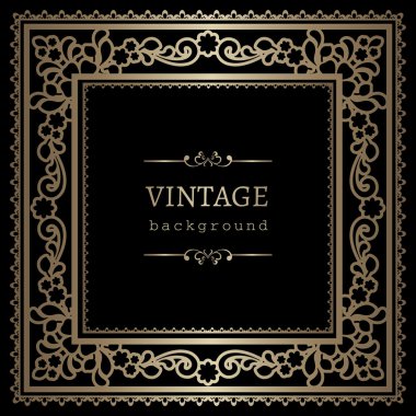 Siyah kare altın çerçeve