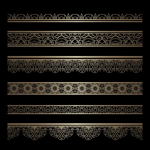 Gold border set — Stock Vector