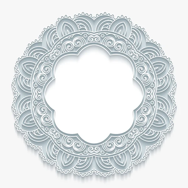 Round lace frame — Stock Vector