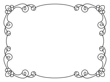 Kaligrafi dikdörtgen çerçeve retro tarzı