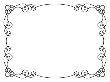 Calligraphic rectangle frame in retro style clipart