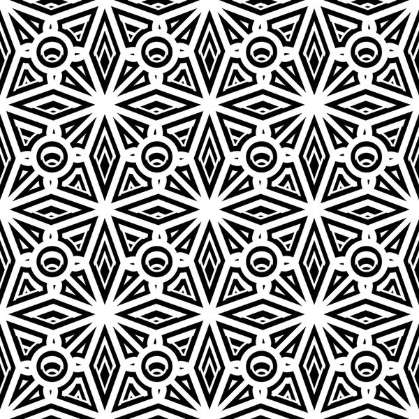 Black and white ornament, seamless pattern — Stock Vector