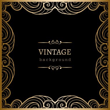 Siyah kare altın çerçeve