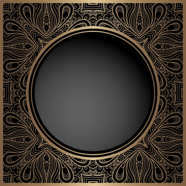 Vintage gold background with round hole — Stock Vector