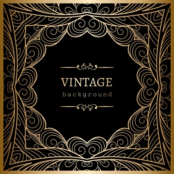 Vintage cornice in oro — Vettoriale Stock
