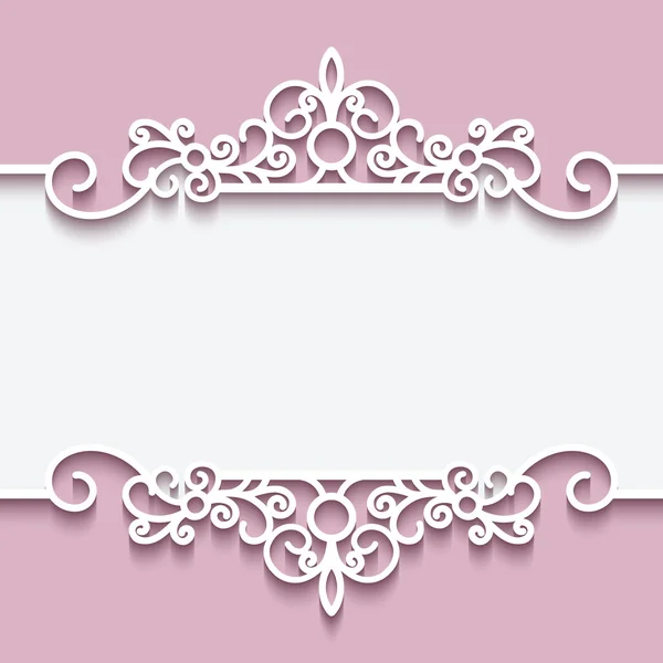 Cutout paper lace frame — Stock Vector