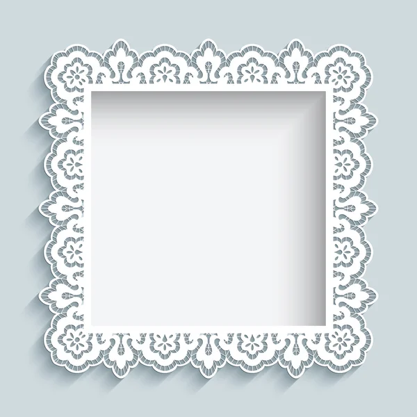 Square cutout paper lace frame — Stock Vector