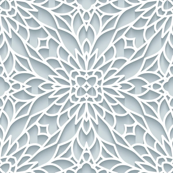 Textura de encaje de papel recortado, patrón sin costuras — Vector de stock