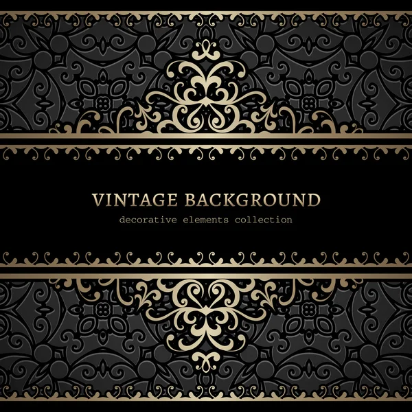 Vintage gouden achtergrond met swirly decoratie — Stockvector