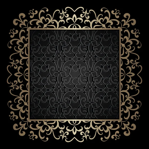 Square gold ornamental frame — Stock Vector