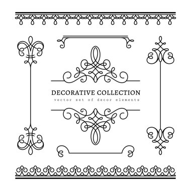 Vintage kaligrafi vinyetlerin ve Kenarlıklar