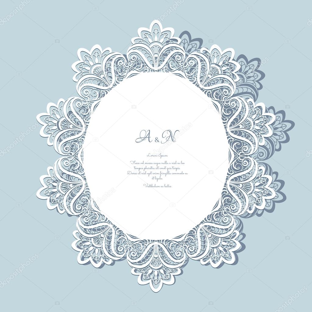 Lace doily, greeting card or wedding invitation