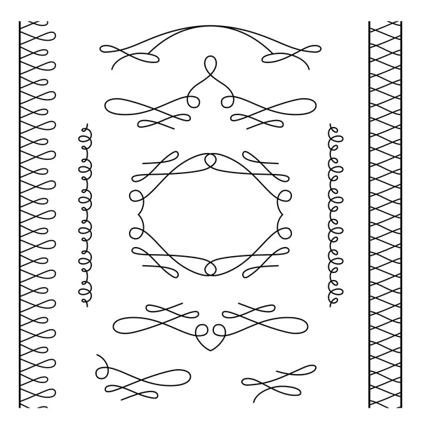 Aantal vintage kalligrafische vignetten en grenzen — Stockvector