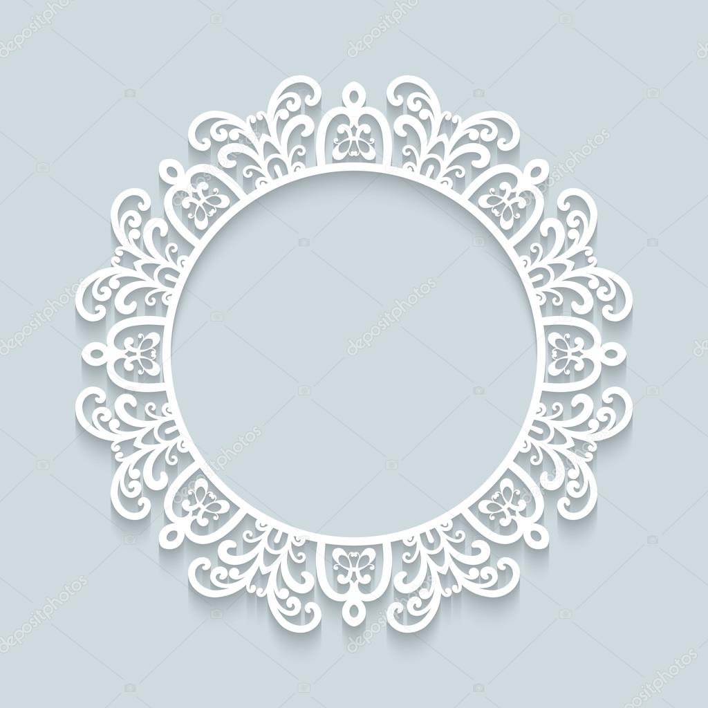 Round paper lace frame