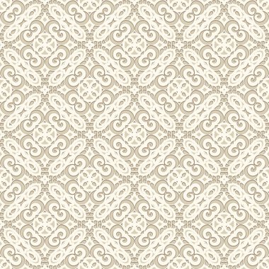 Vintage süsleme, beyaz seamless modeli