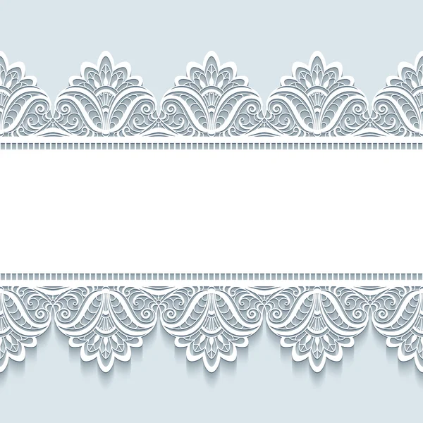 Vintage lace background with seamless borders — Stock Vector