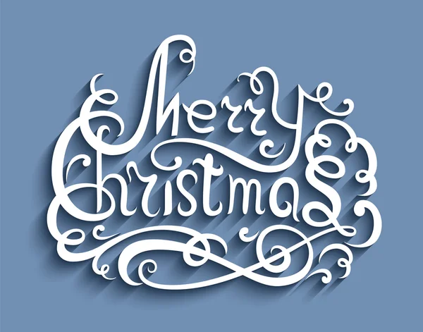 Merry Christmas belettering, wenskaart — Stockvector