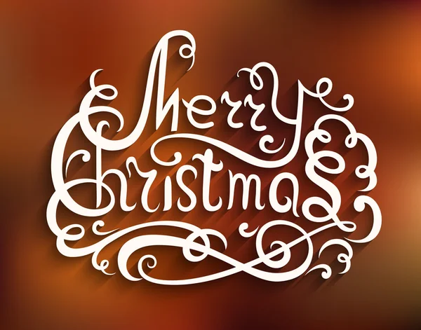 Buon Natale lettering su sfondo sfocato — Vettoriale Stock