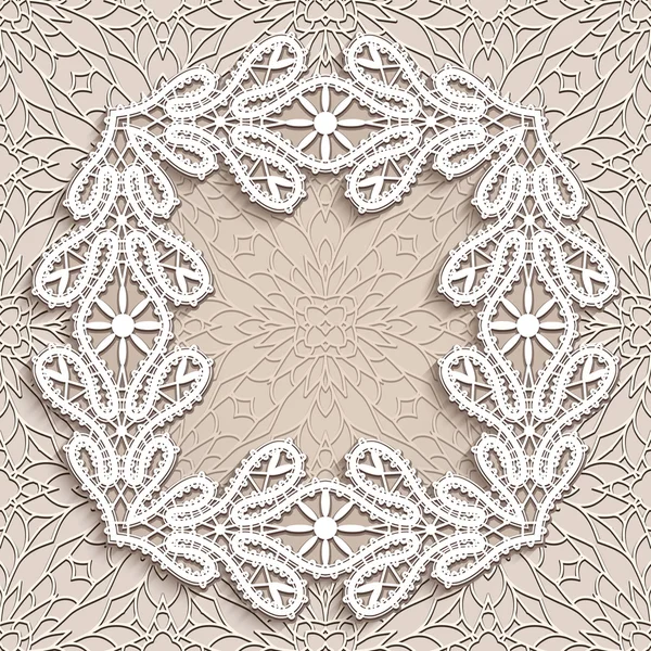 Vintage square lace frame in retro style — Stock Vector