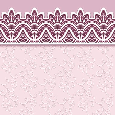 Tebrik kartı ile sınır dantel süs