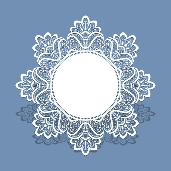 Lace doily, greeting card or wedding invitation — Stock Vector