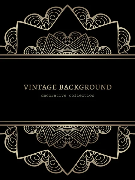 Vintage ouro rendas fundo — Vetor de Stock